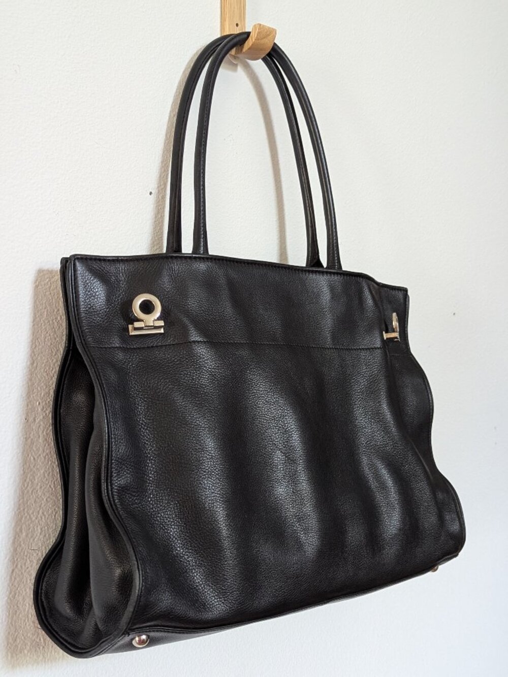 VTG Levenger Leather Slouchy Shoulder Bag Oversized Tote